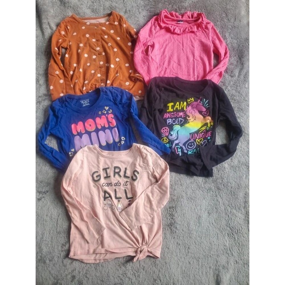 Girls 5T Long Sleeve T-Shirts Bundle of 5pc